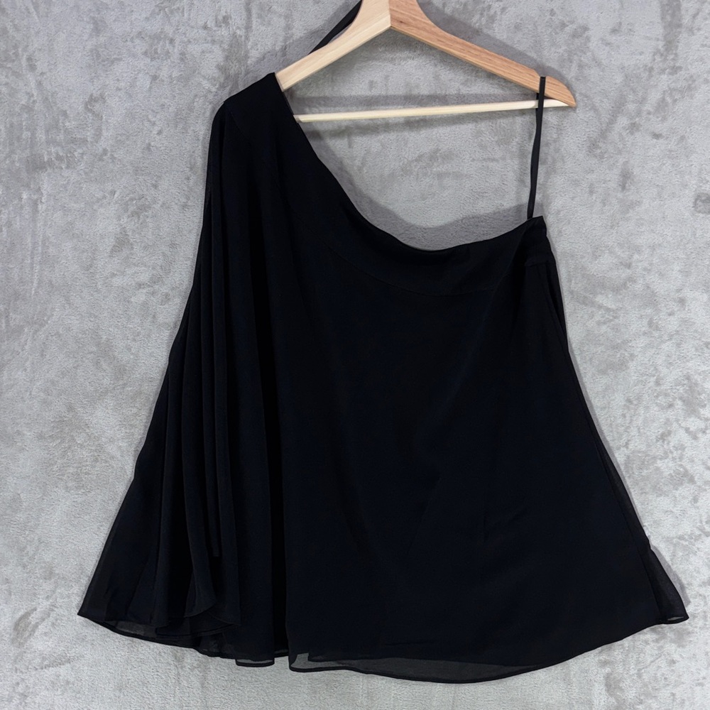 Chico's One-Shoulder Sheer Sleeve Black Dressy Top Size XL--Chico's 3